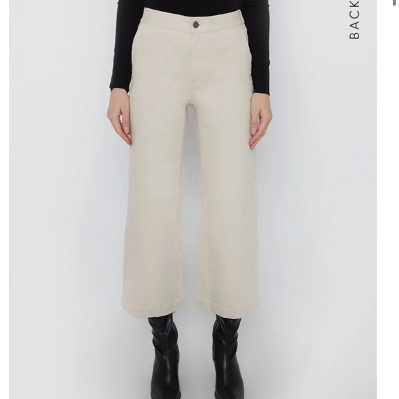 Wide leg twill cropped pants from oak and fort - Picture 3 of 4
